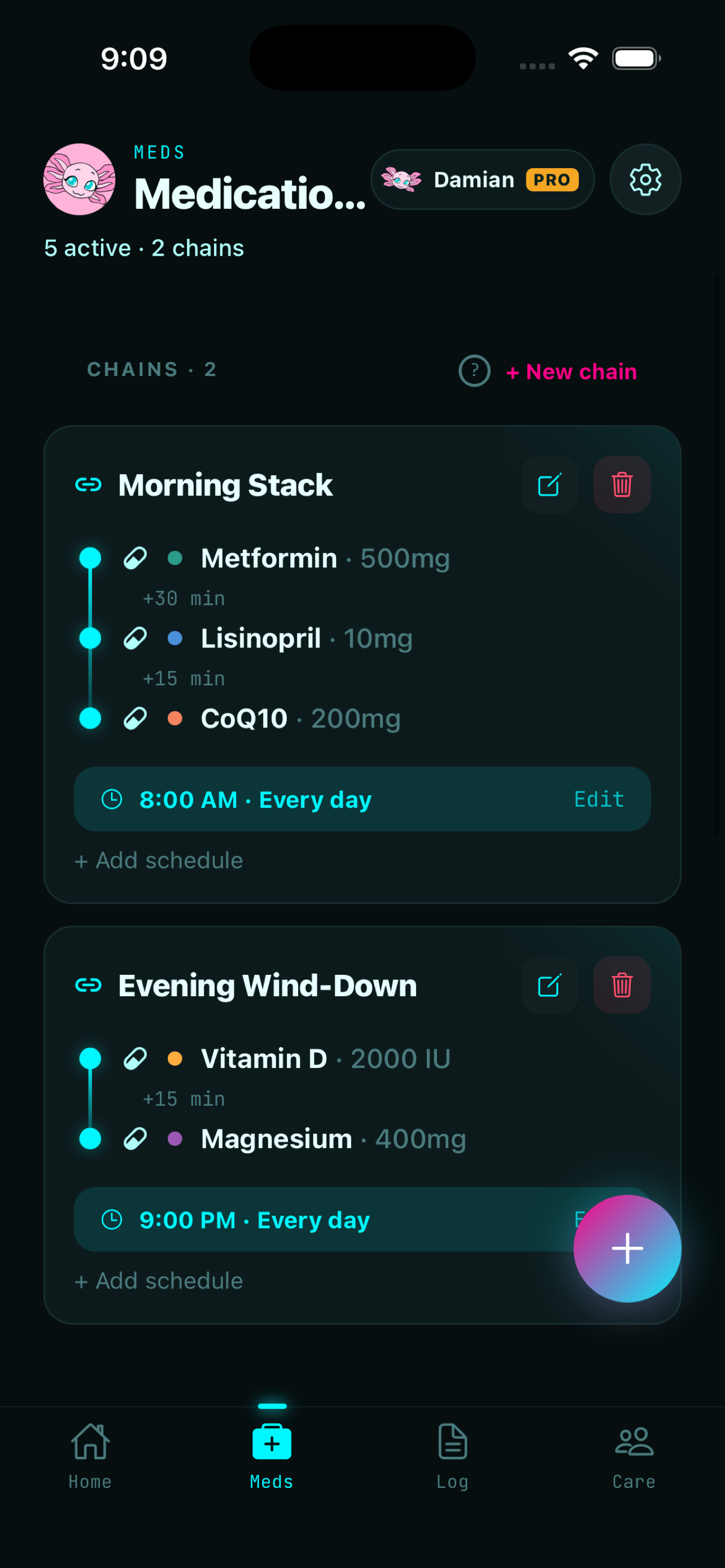 PillPlease chain builder
